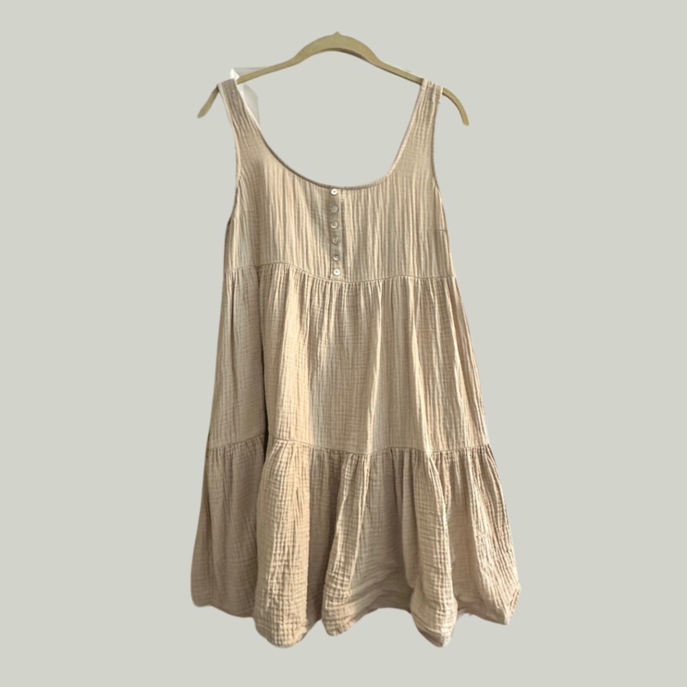 Wishlist Babydoll Crepe Linen Dress